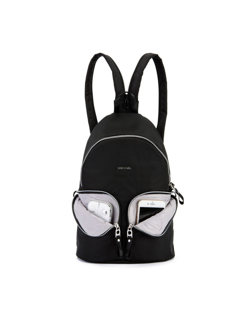 Pacsafe stylesafe anti-theft black colour sling backpack external front pockets