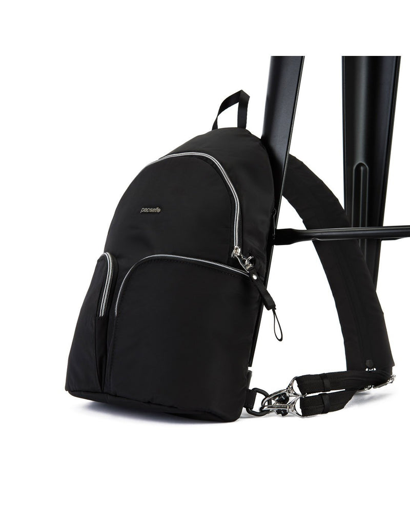 Pacsafe stylesafe anti-theft black colour sling backpack detachable strap