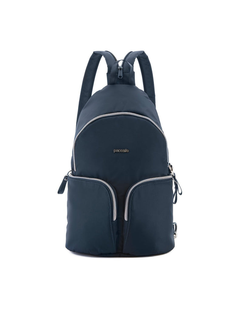 Pacsafe stylesafe anti-theft navy colour sling backpack front view