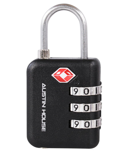 Austin house travel sentry black colour padlock front view