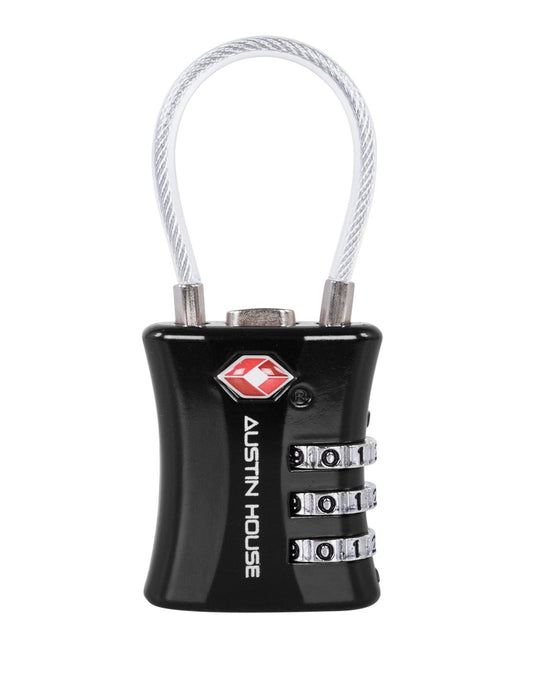 Product Image – Austin house travel sentry black colour cable padlock