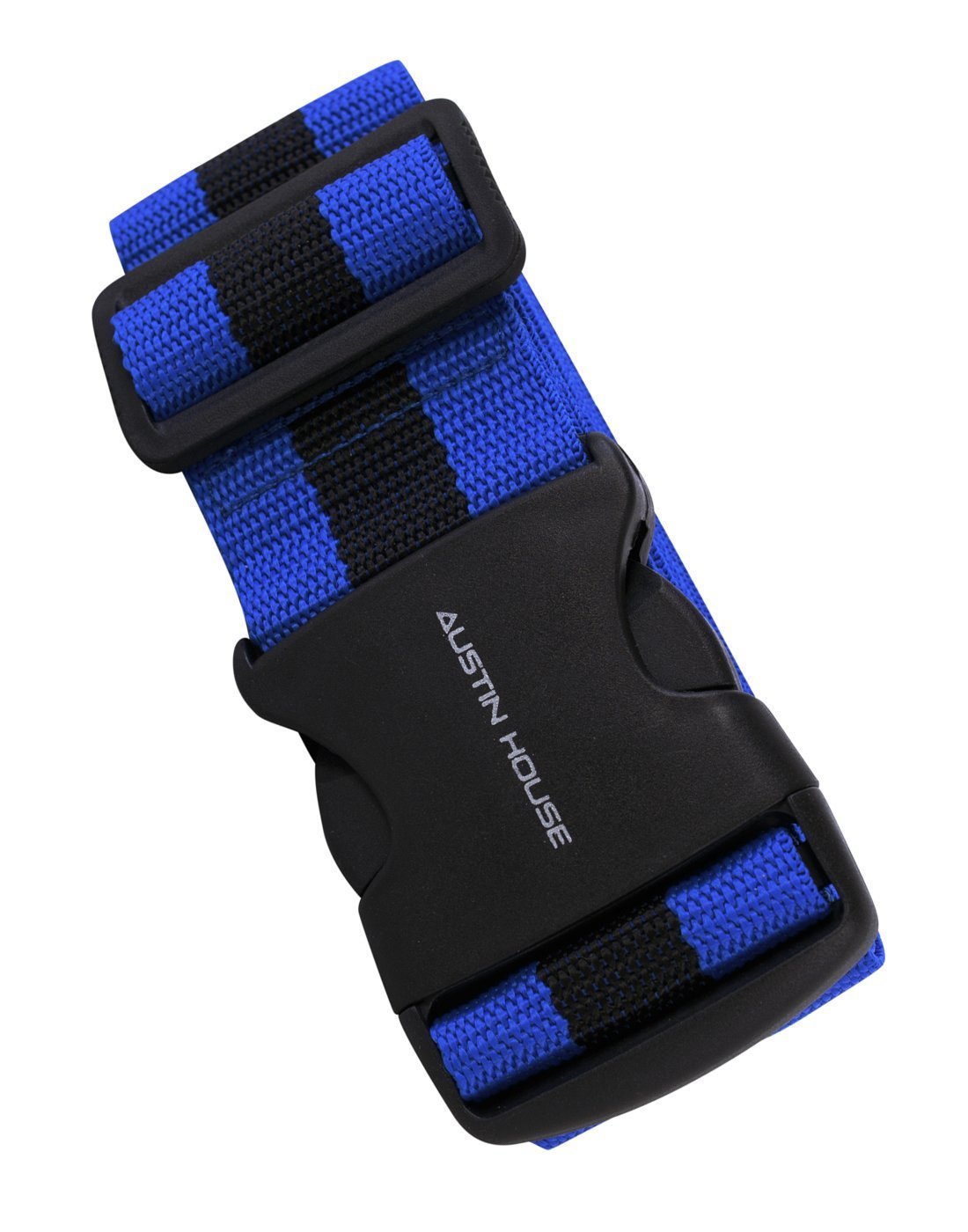 Austin house luggage strap royal/black colour front view