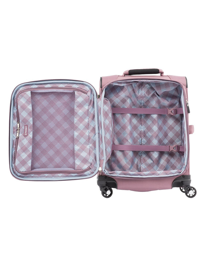 Travelpro maxlite 5 19" intl spinner dusty rose colour luggage bag interior