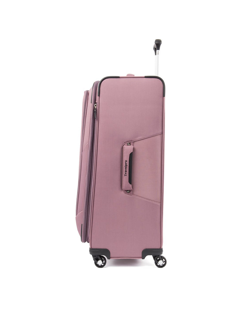 Travelpro maxlite 5 29" exp spinner dusty rose colour luggage bag side view