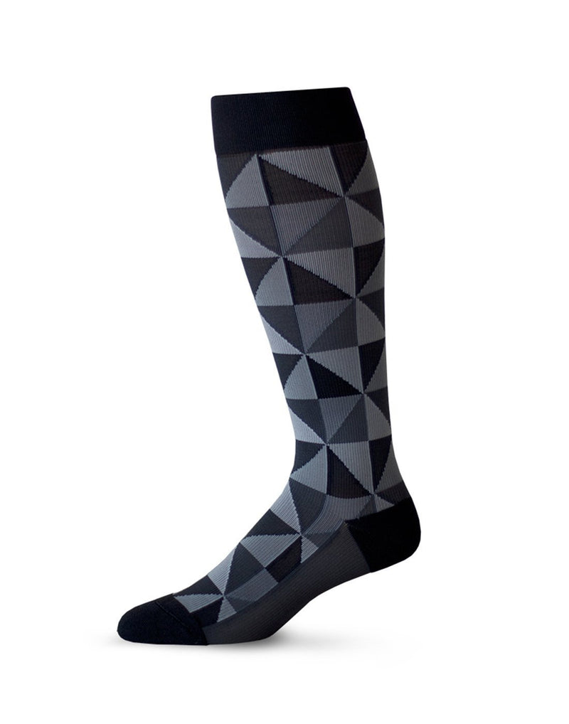 Unisex nylon knee-high compression socks - going bare black side view