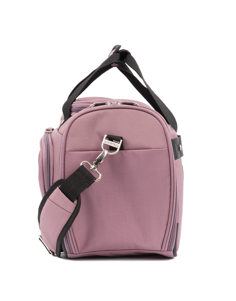 Travelpro maxlite 5 11" dusty rose colour soft tote side view