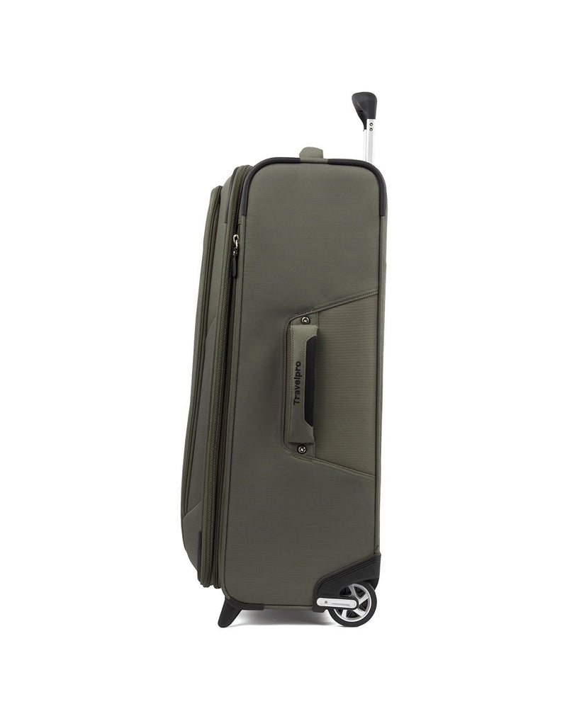Travelpro maxlite 5 26" rollaboard slate green colour luggage bag side view