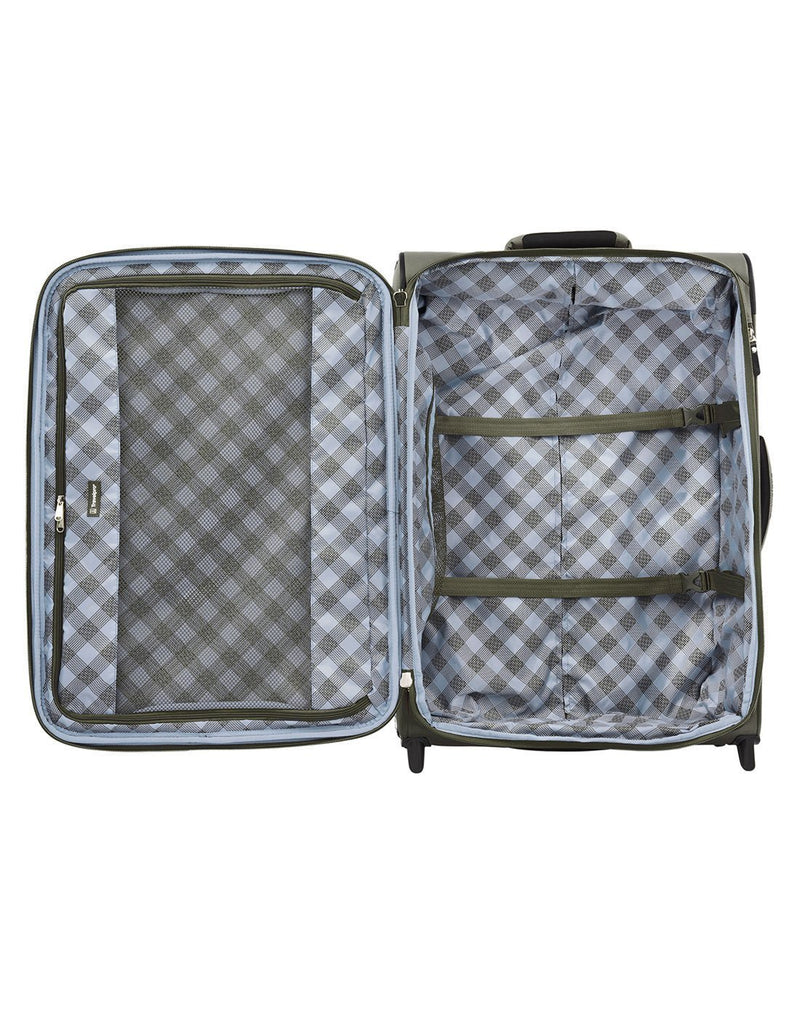 Travelpro maxlite 5 26" rollaboard slate green colour luggage bag interior