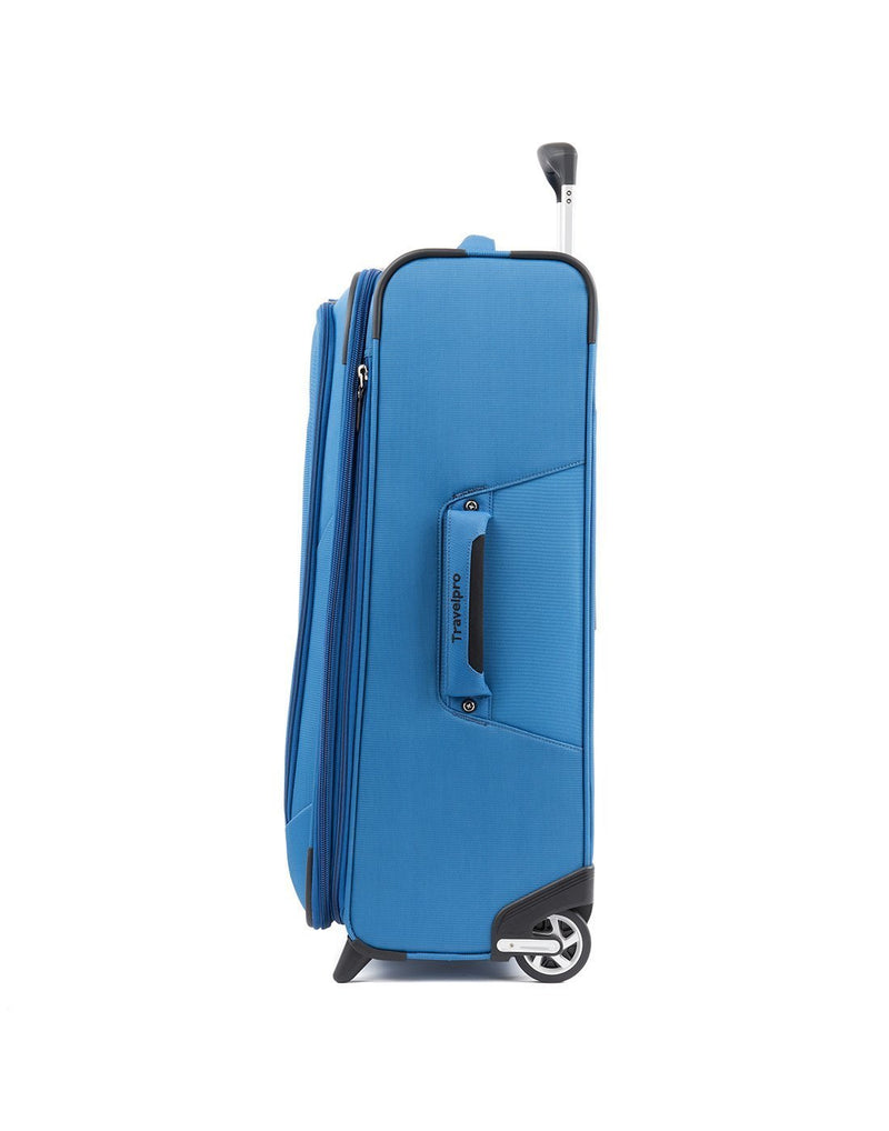 Travelpro maxlite 5 26" rollaboard azure blue colour luggage bag side view