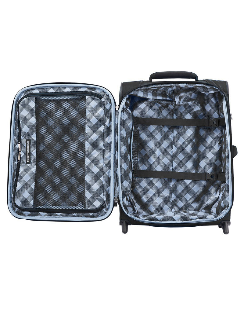 Travelpro maxlite 5 20" intl rollaboard black colour luggage bag interior
