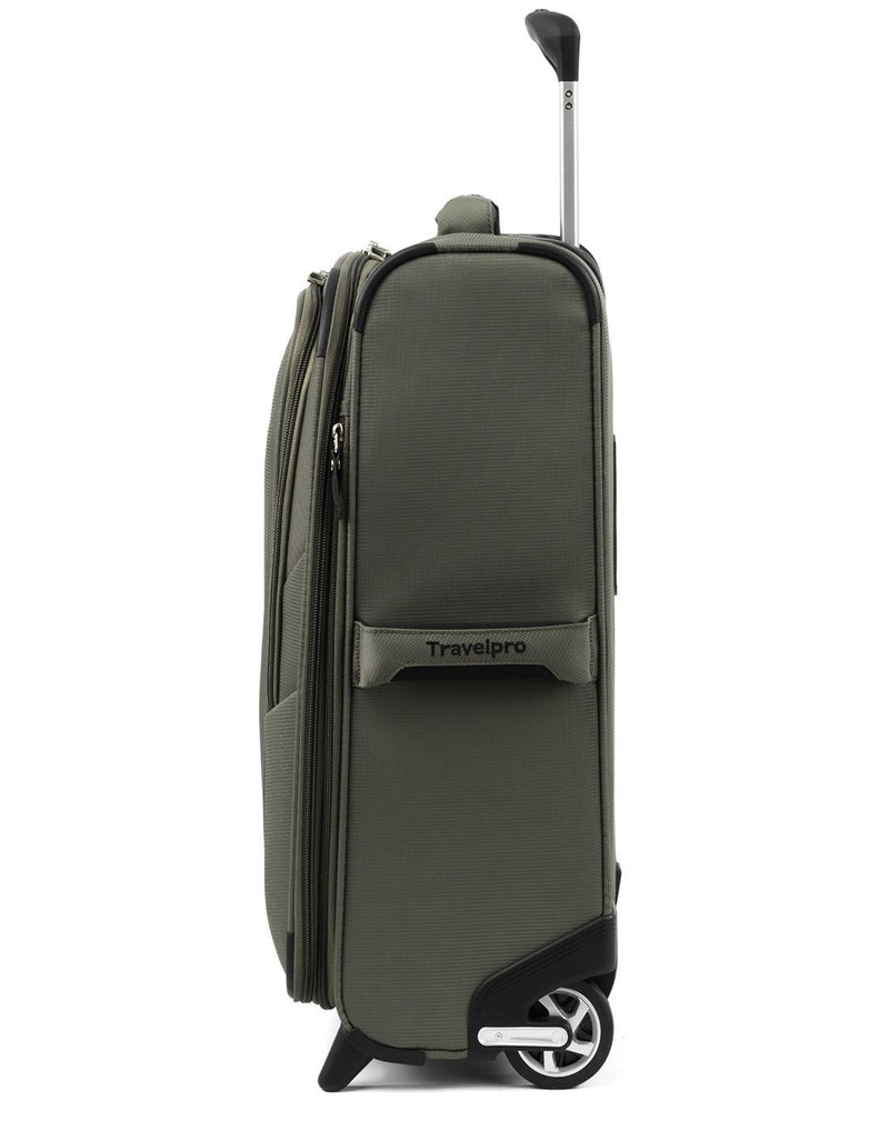 Travelpro maxlite 5 20" intl rollaboard slate green colour luggage bag side view