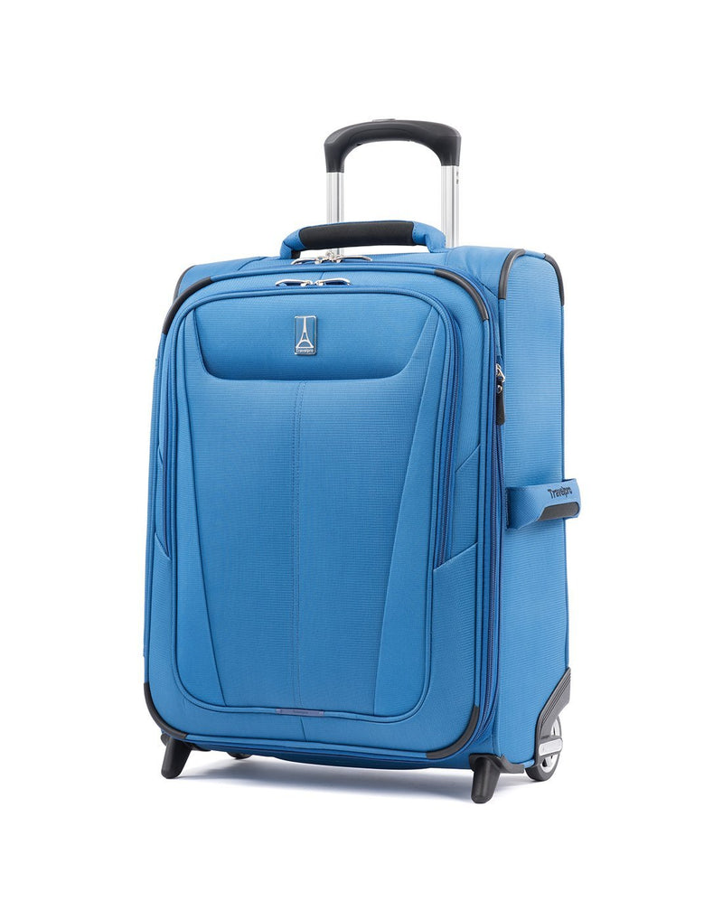 Travelpro maxlite 5 20" intl rollaboard azure blue colour luggage bag front view