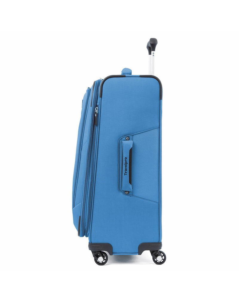 Travelpro maxlite 5 25" exp spinner azure blue colour luggage bag side view