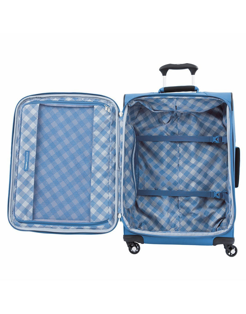 Travelpro maxlite 5 25" exp spinner azure blue colour luggage bag interior