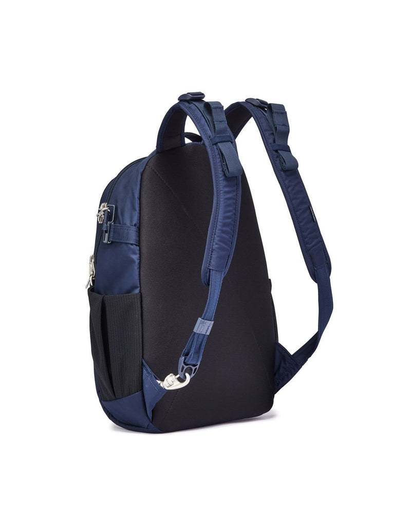 Metrosafe LS350 anti-theft 15l deep navy colour backpack sideback view