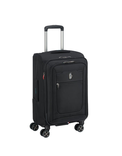 Delsey Paris Hyperglide 19" Spinner black colour luggage bag corner view