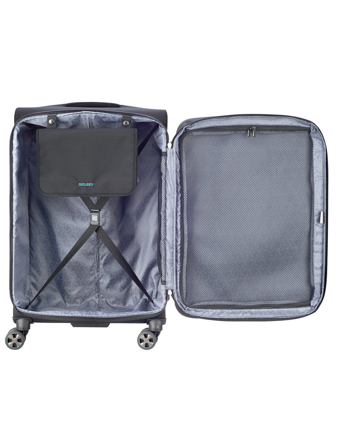 Delsey paris hyperglide 25" black colour luggage bag inside view