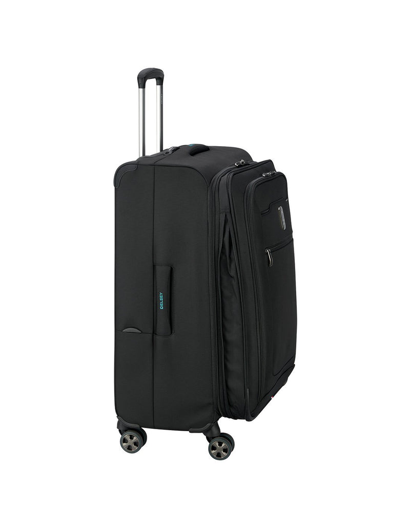 Delsey paris hyperglide 25" black colour luggage bag side view