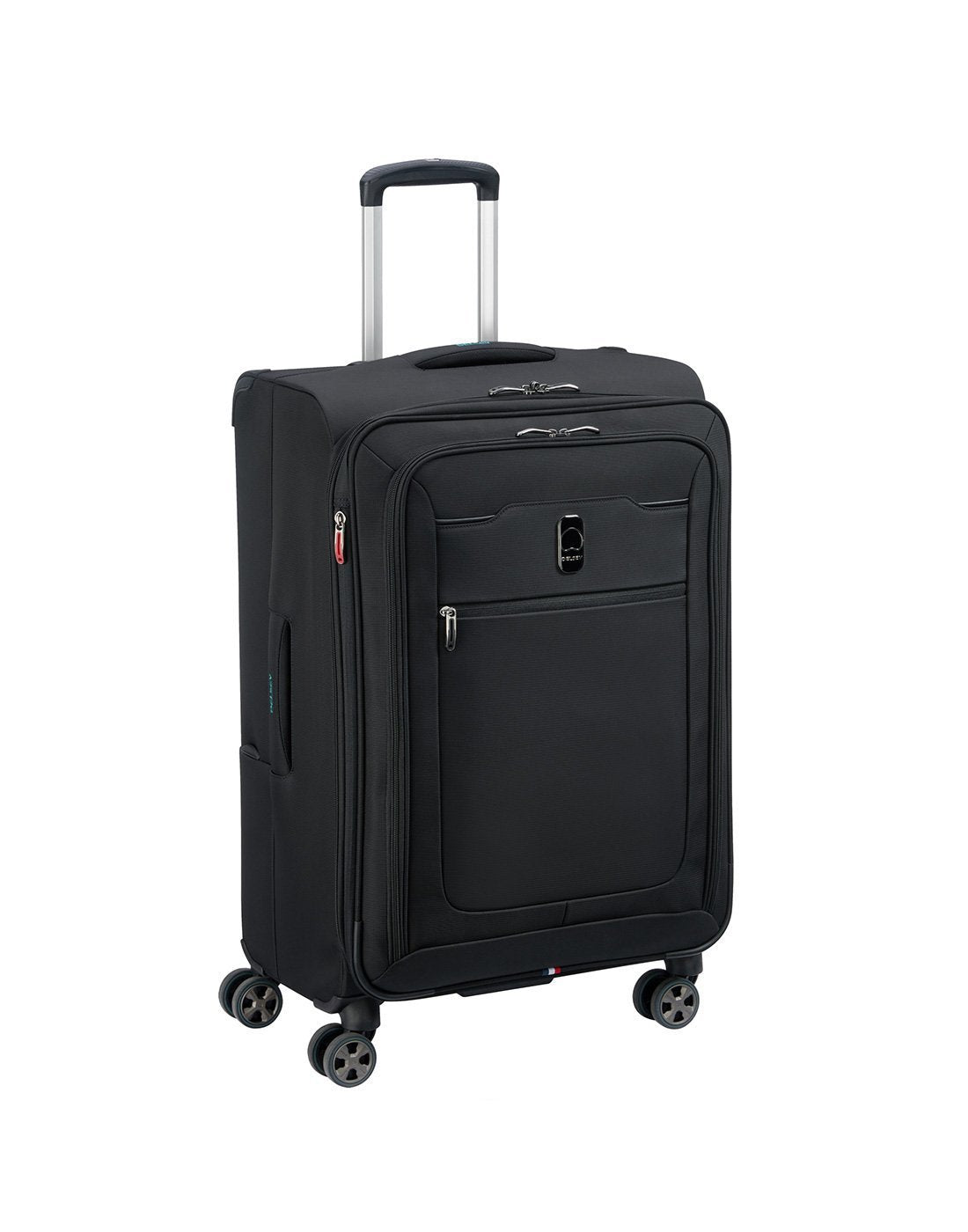 Delsey paris hyperglide 25" black colour luggage bag corner view