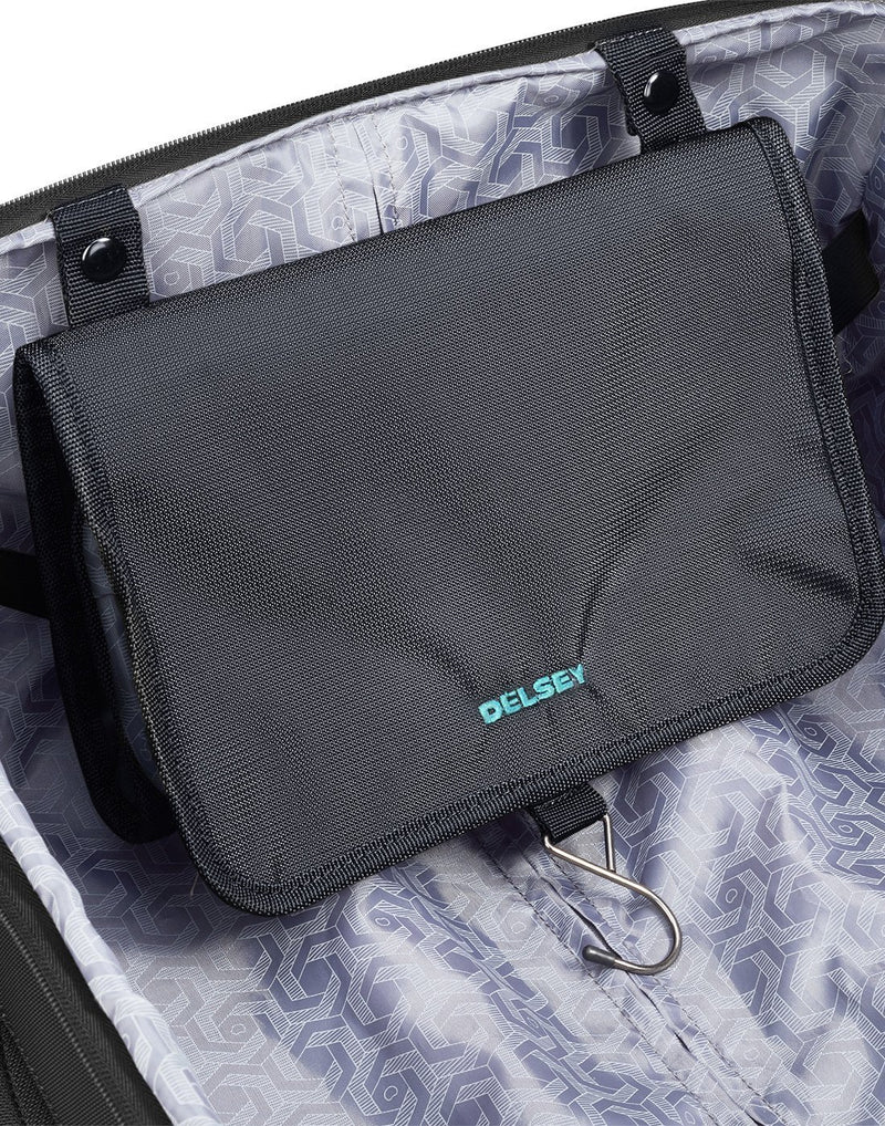 Delsey paris hyperglide 25" black colour luggage bag inside pocket