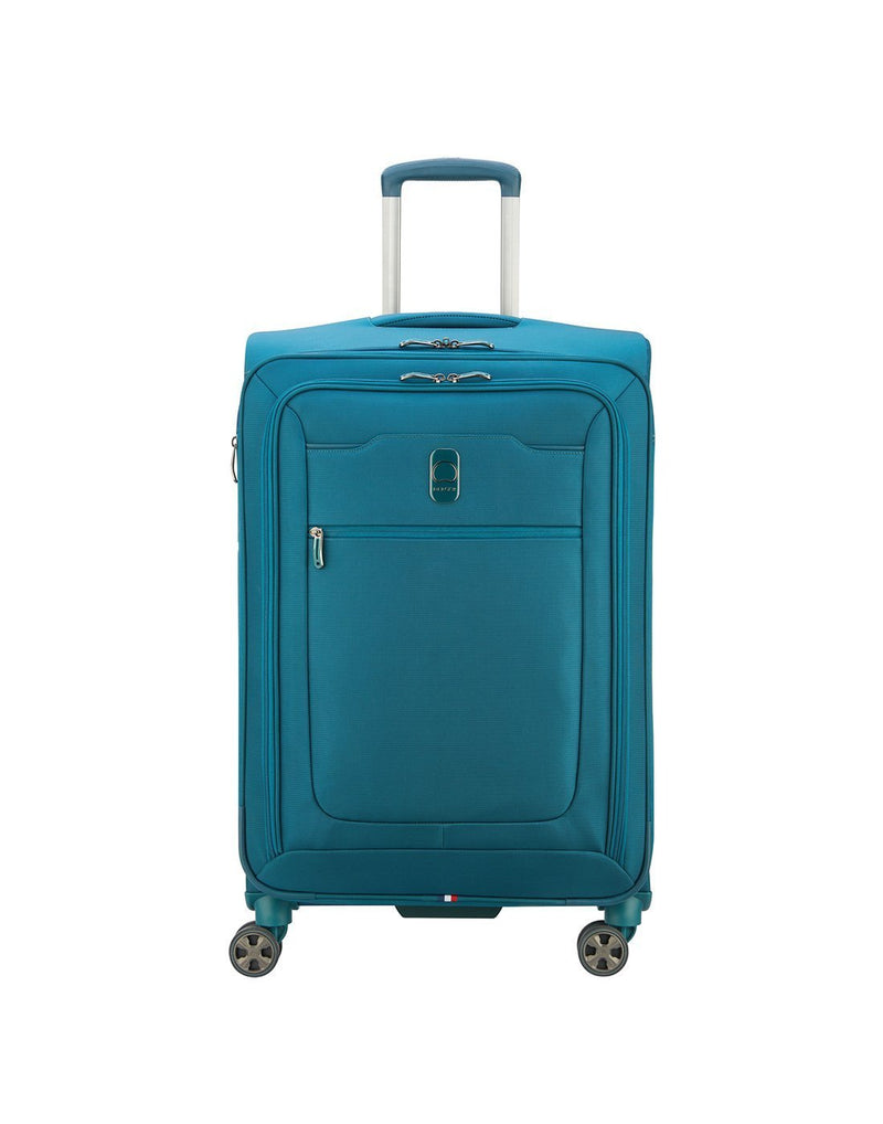 Delsey paris hyperglide 25" teal colour luggage bag front view