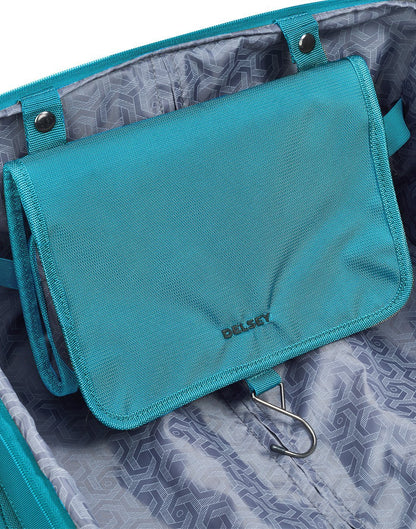 Delsey paris hyperglide 25" teal colour luggage bag inside  pocket