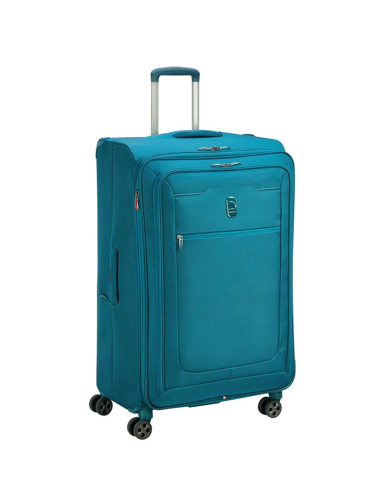 Delsey paris hyperglide 29" teal colour luggage bag  corner view