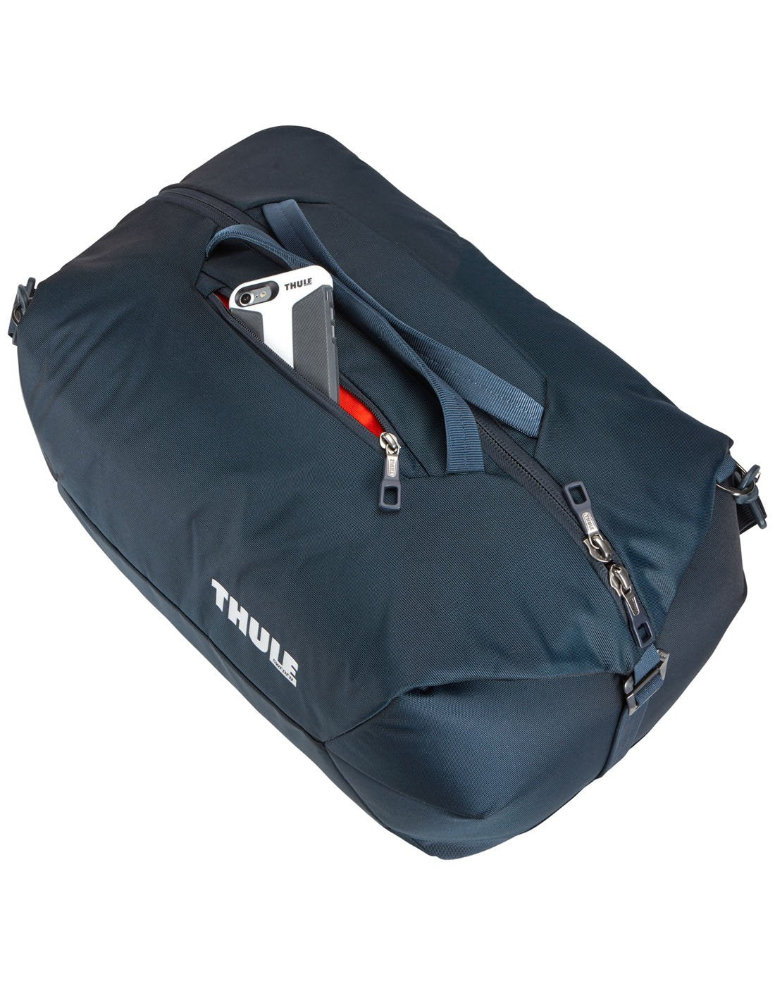 Thule subterra 45L mineral colour duffel bag exterior pocket