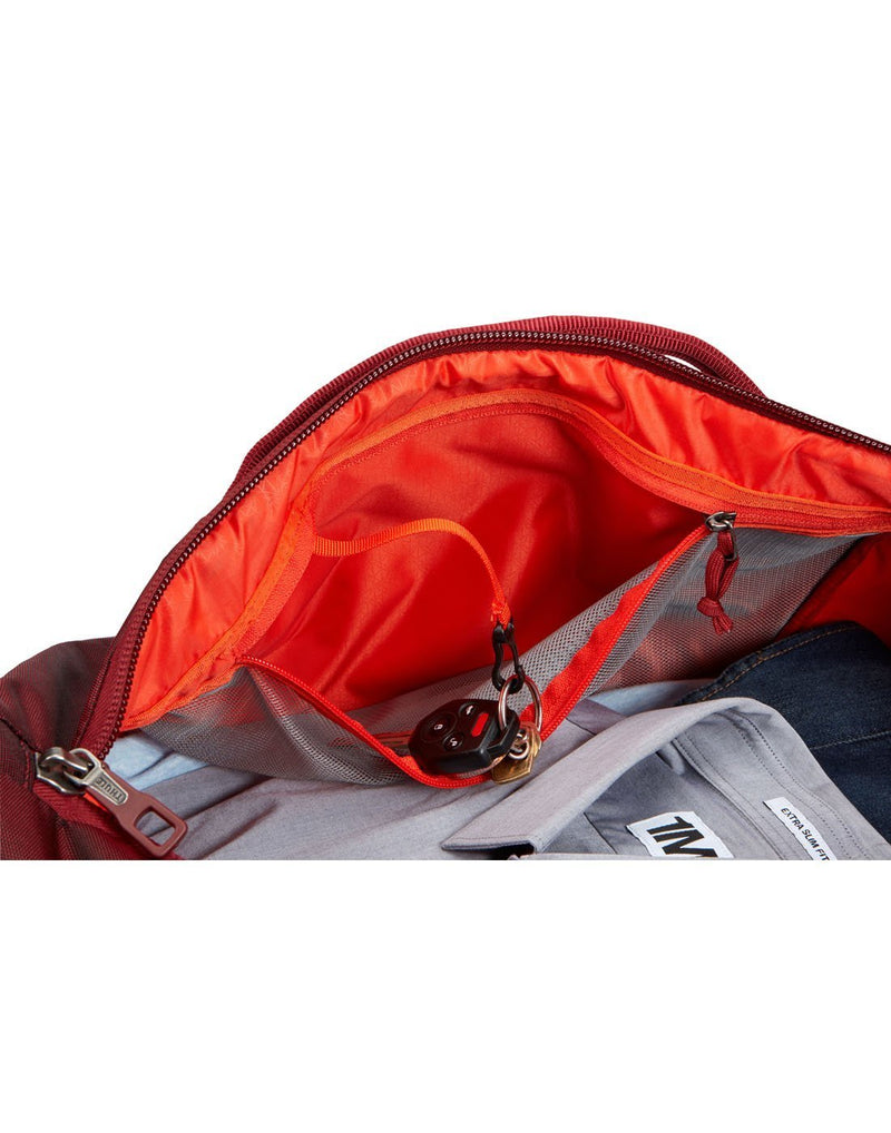 Thule subterra 45L ember colour duffel bag internal mesh pocket
