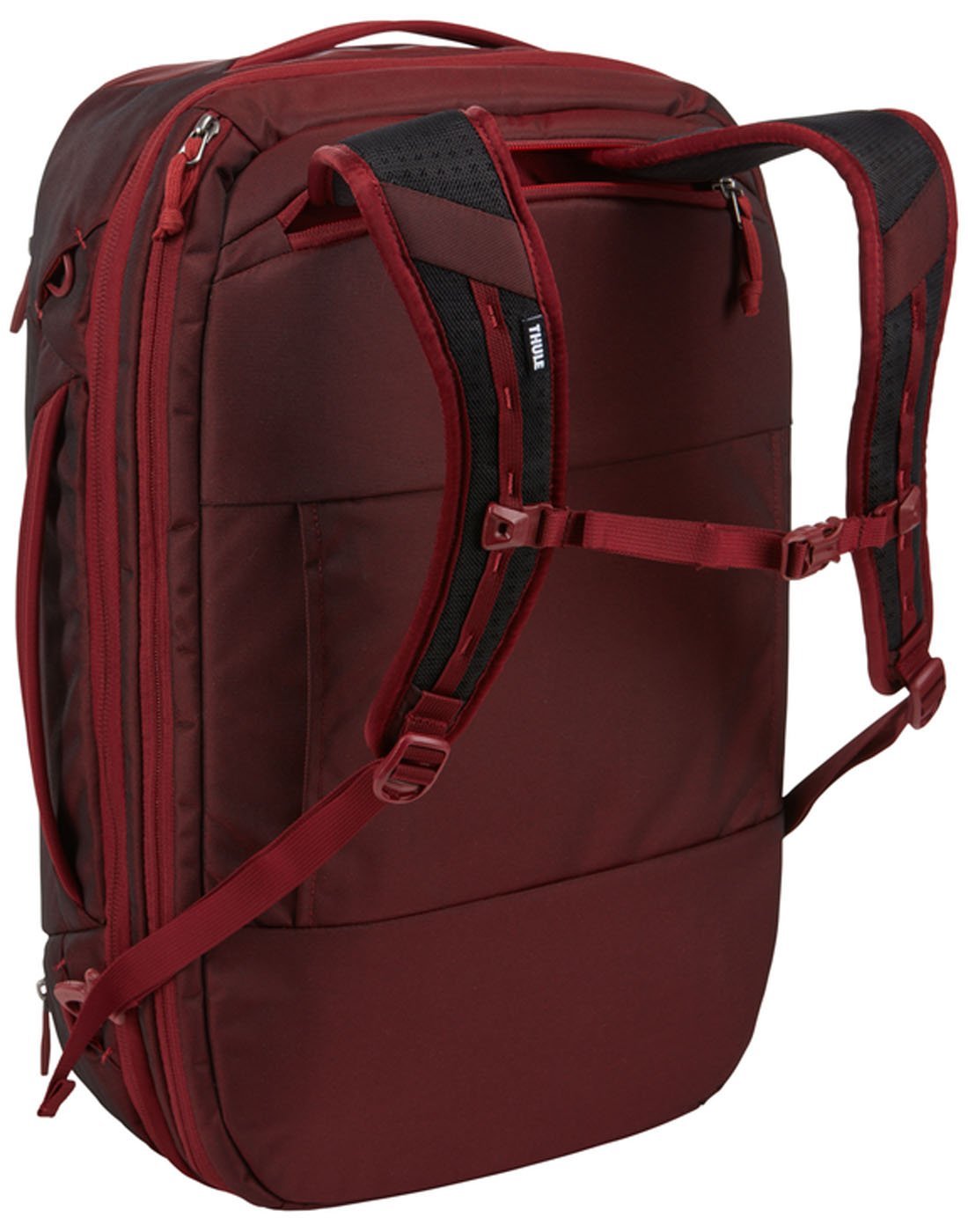 Thule subterra carry-on 40L ember colour bag using as backpack back view