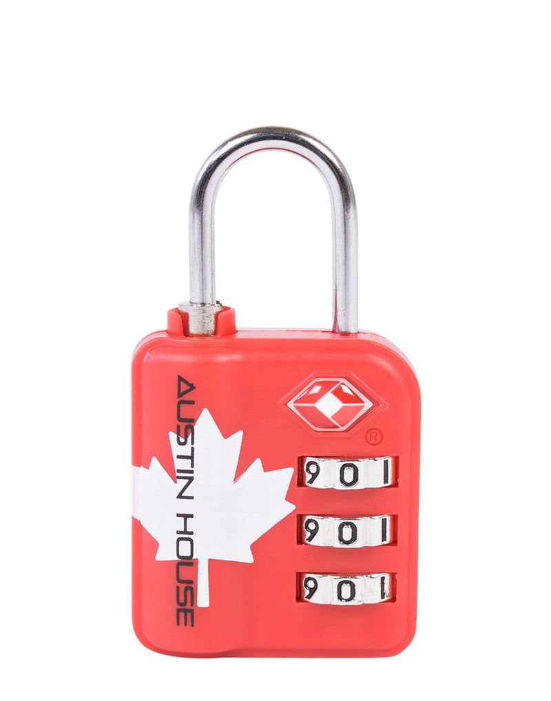 Austin house canadiana kit padlock with maple leaf left side view