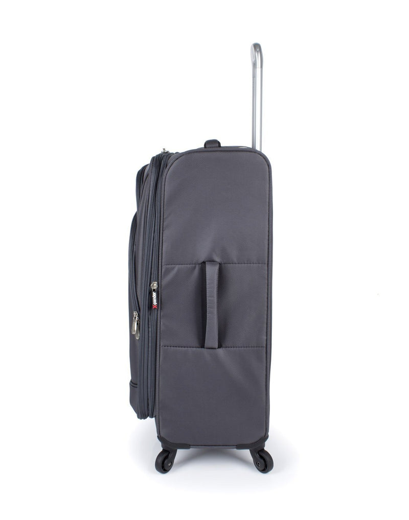 Ricardo beverly hills 24" expandable spinner gray colour luggage bag side view