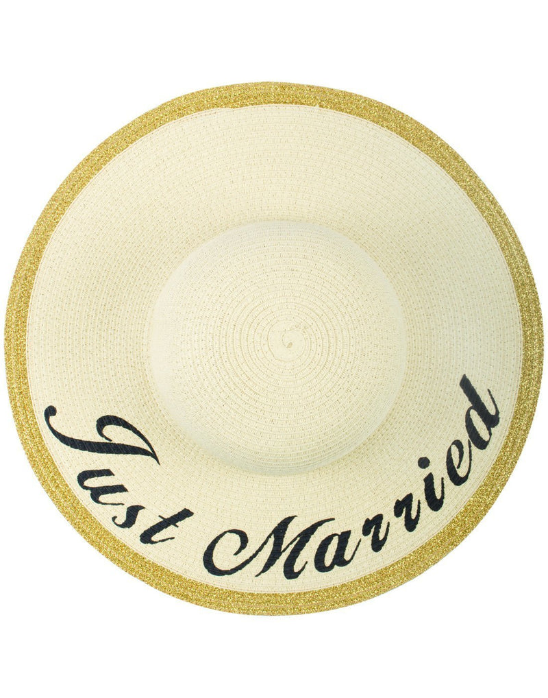 Carson "just married" paper straw floppy hat - ONLINE ONLY