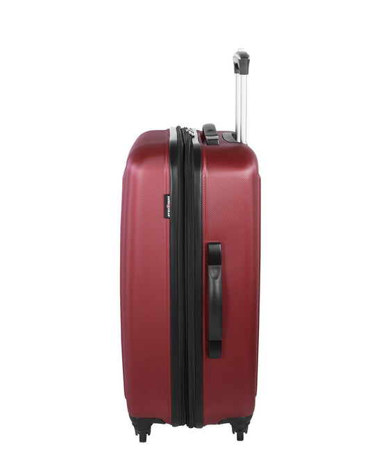 Product Image – La sarinne 24" expandable spinner red colour luggage bag left side view