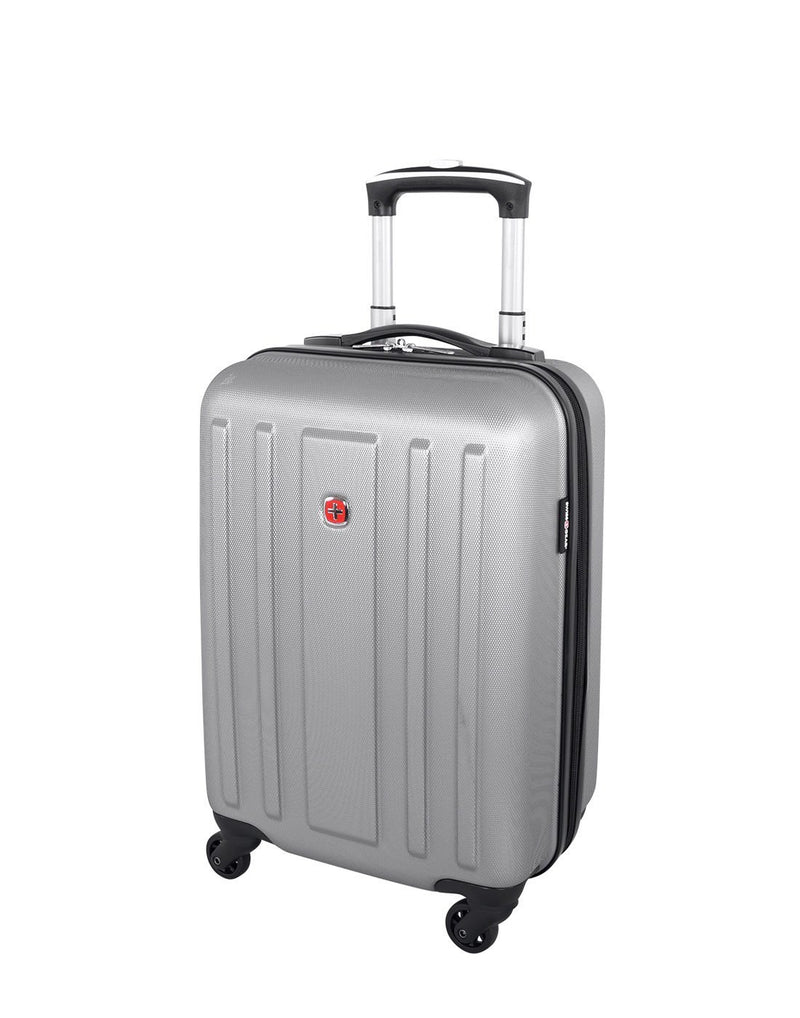 La sarinne spinner international carry-on 20" silver colour luggage bag front view