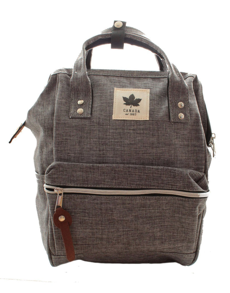 Canada backpack - small charcoal colour front view