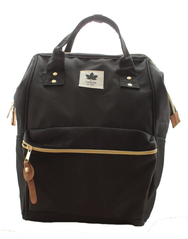 Canada backpack - large black colour front view