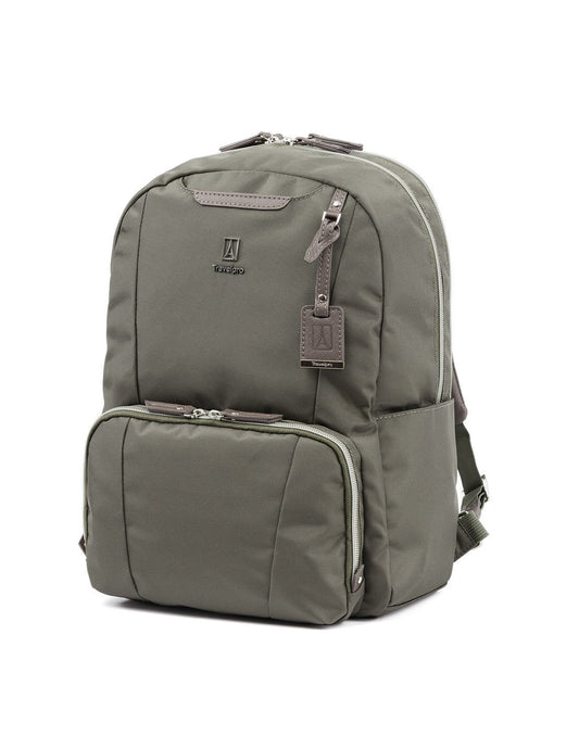 Product Image – Travelpro maxlite 5 women's slate green colour backpack corner view