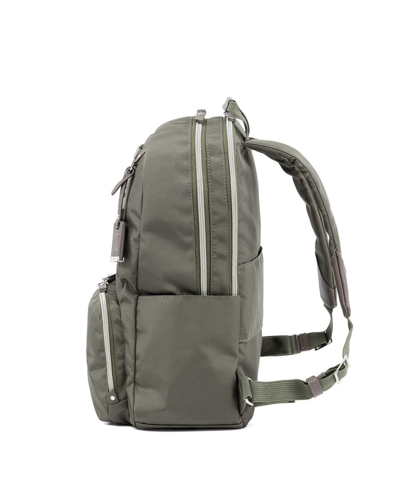 Travelpro maxlite 5 women's slate green colour backpack side view
