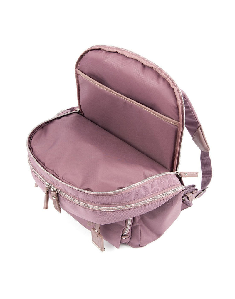 Travelpro maxlite 5 women's dusty rose colour backpack main compartment