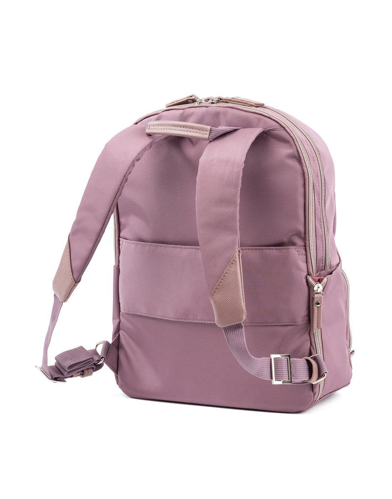 Travelpro maxlite 5 women's dusty rose colour backpack back view