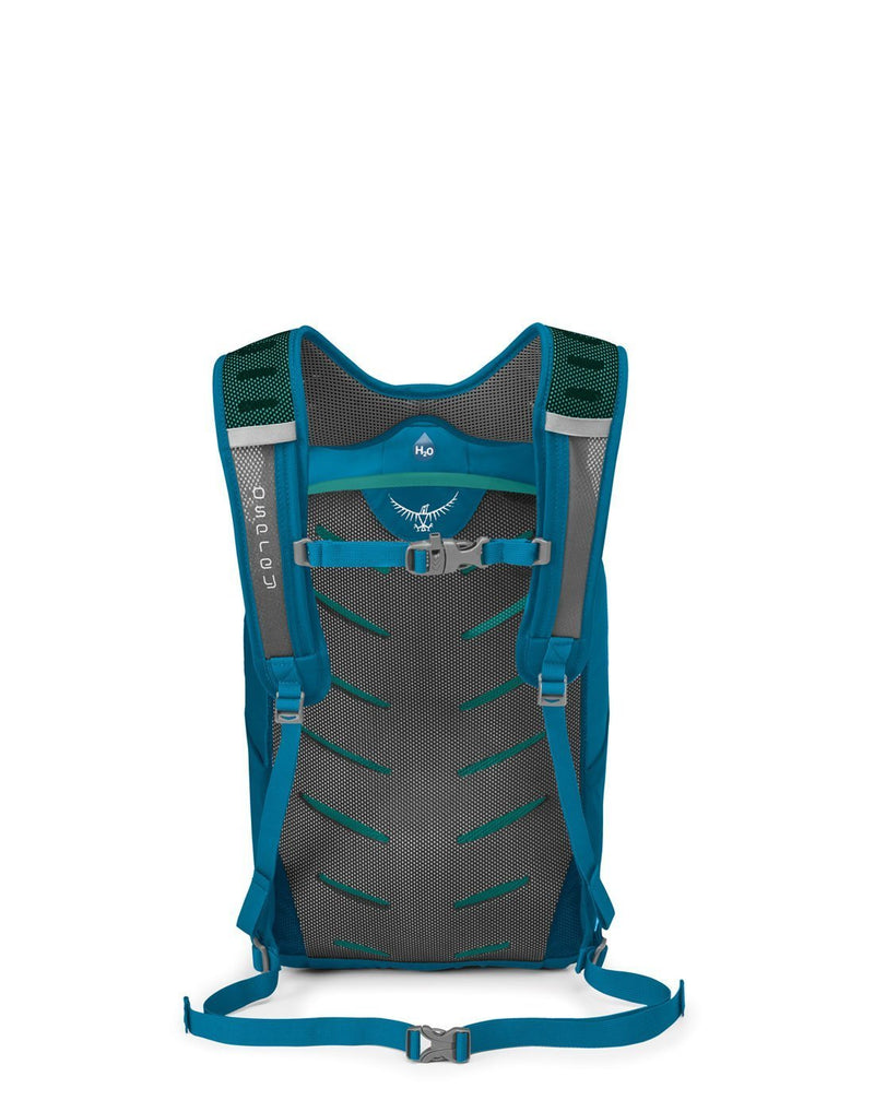 Osprey daylite plus sagebrush blue colour backpack back view