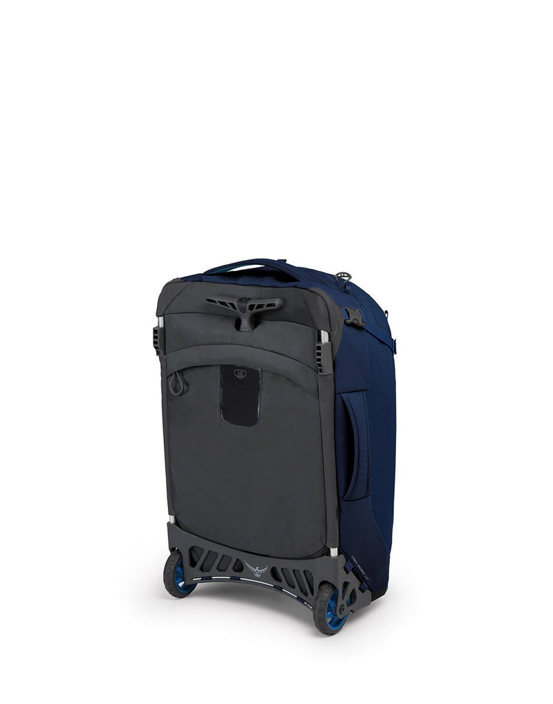 Osprey ozone 42L/21.5" buoyant blue colour luggage bag sideback view