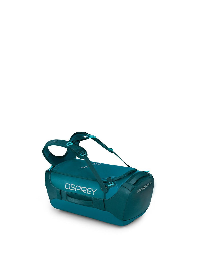 Osprey transporter 40 expedition westwind teal colour duffle bag left side view