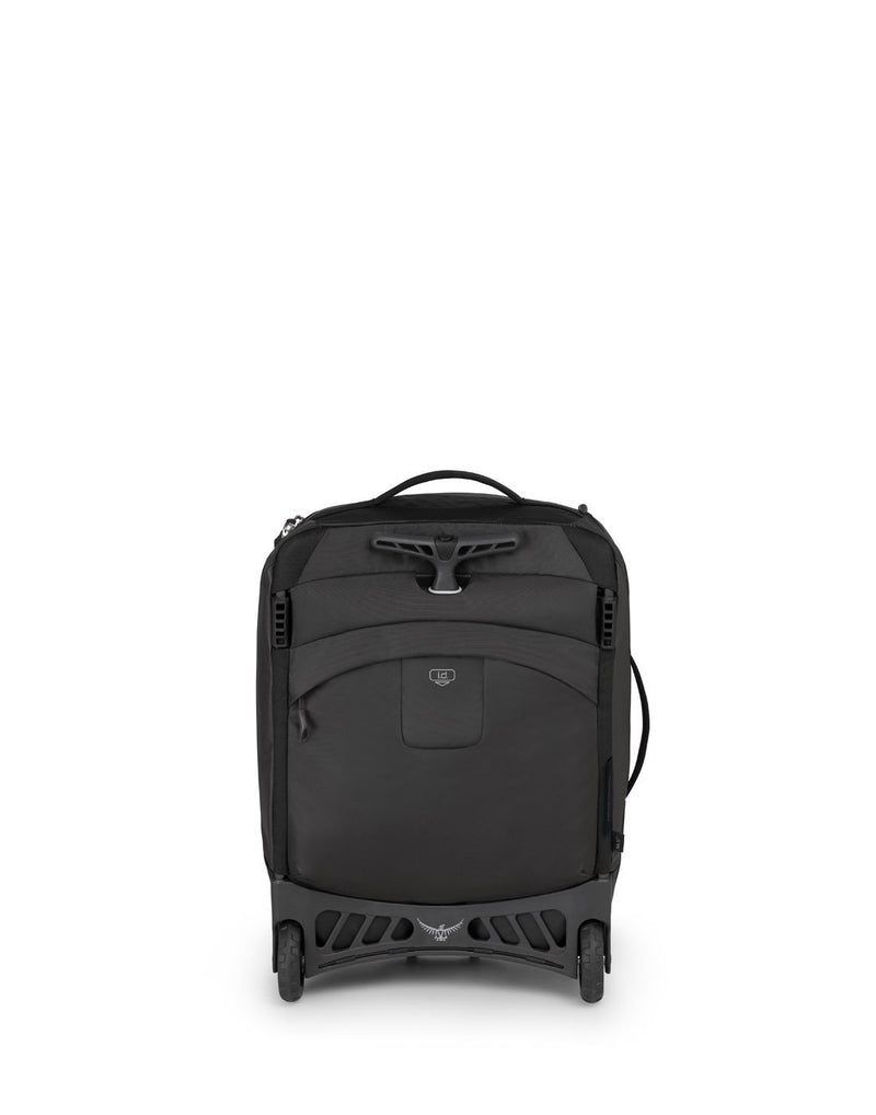Osprey transporter wheeled global black colour luggage bag back view