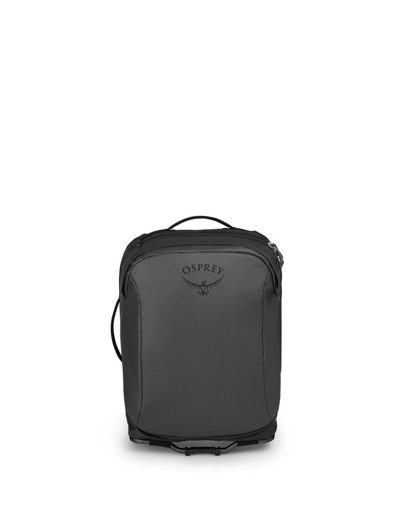 Osprey transporter wheeled global black colour luggage bag front view