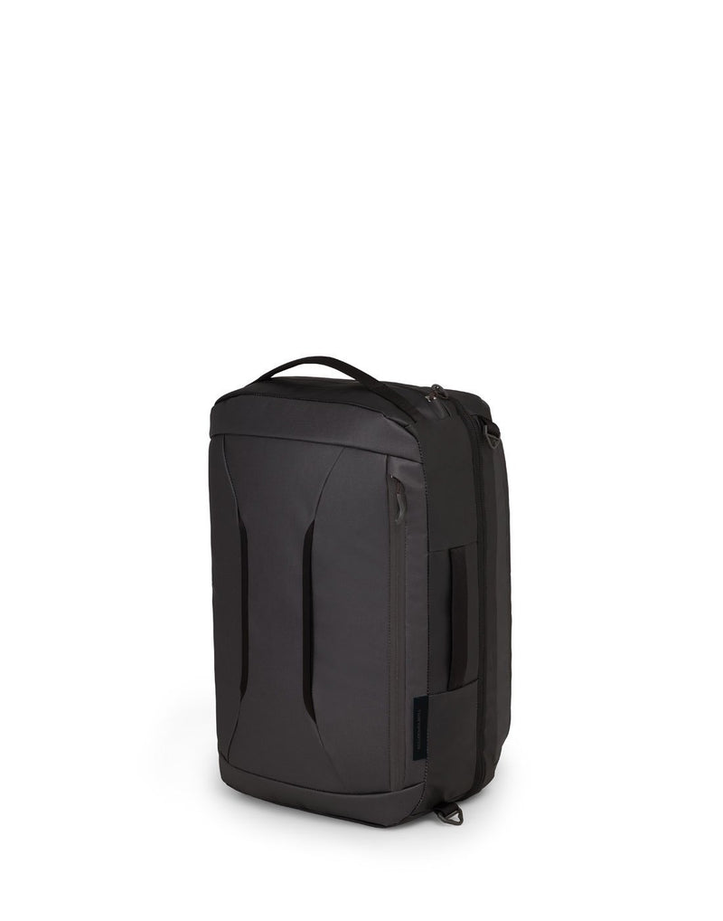 Osprey transporter global black colour luggage bag sideback view