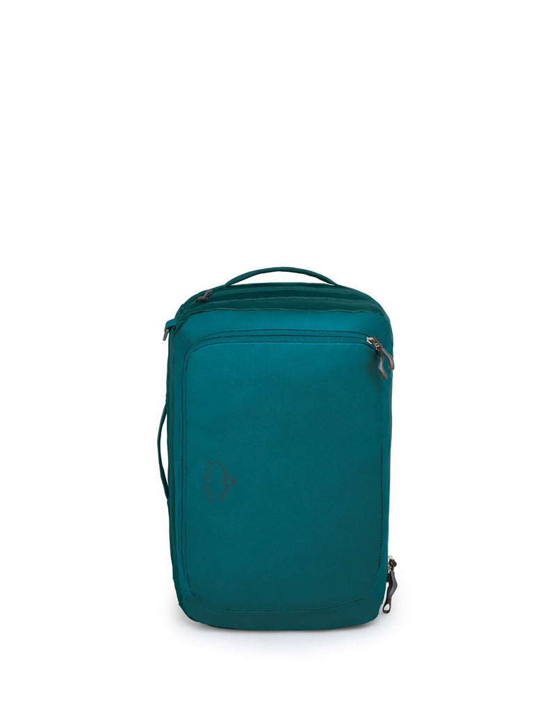 Osprey transporter global teal colour luggage bag front view