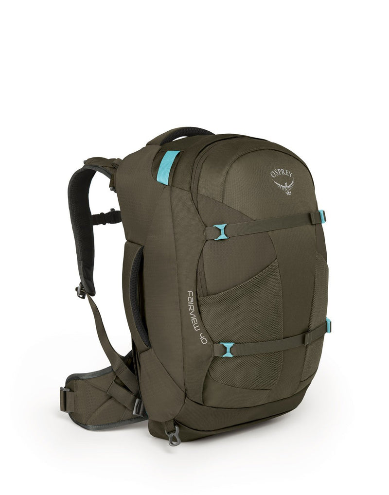 Osprey fairview 40 misty grey colour women's backpack hero shot