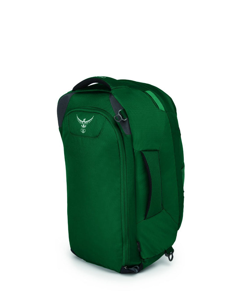 Osprey fairview 40 rainforest green colour women's backpack sideback view